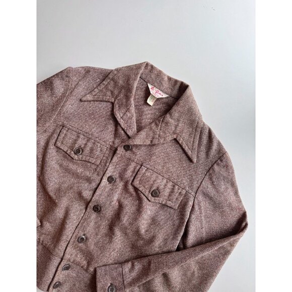 Vintage DON PARKER Taupe Brown Wool Blend Slubbed Tweed Jacket, Size L - Picture 4 of 11